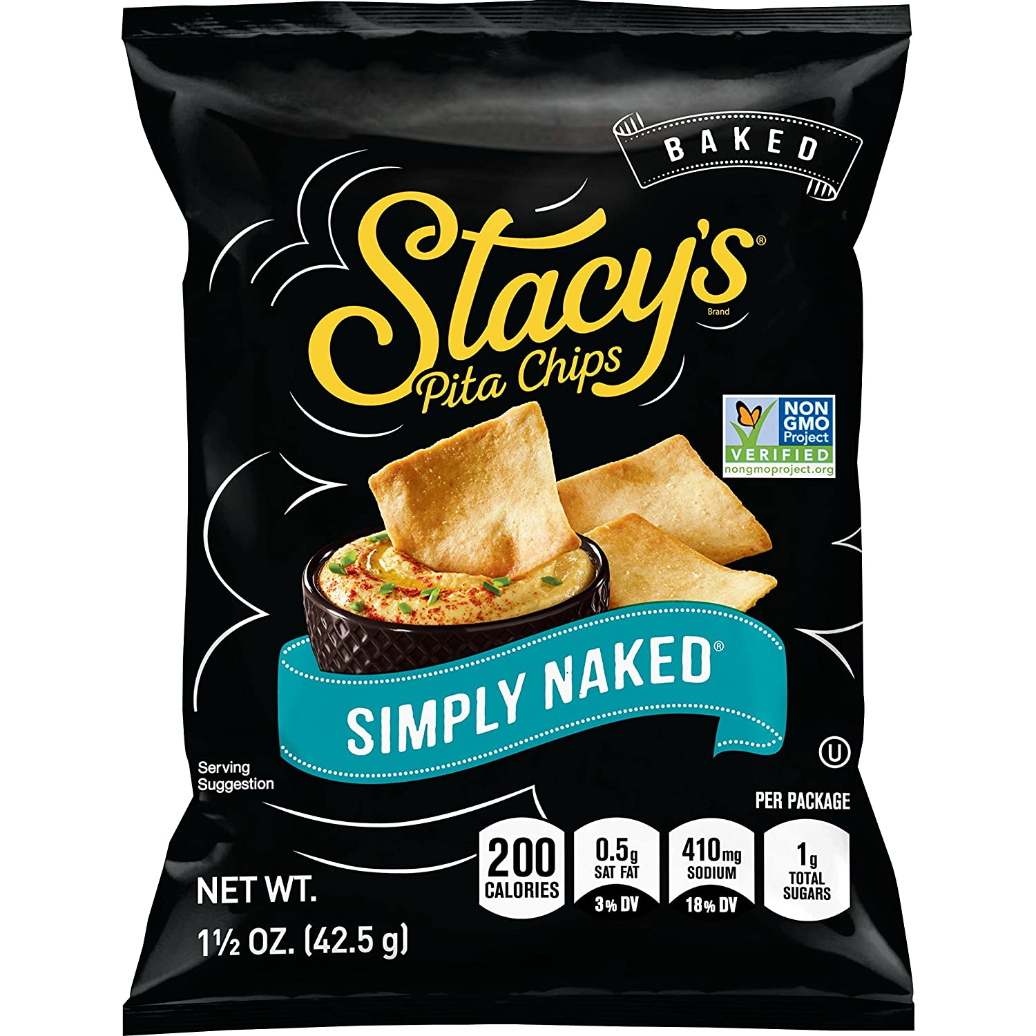 Stacy's Simply Naked Pita Chips, 1.5 Ounce Bags (Pack of 24)